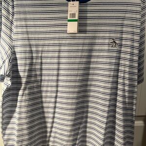 Original Penguin Blue and White Striped Tee